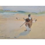 Hercules Brabazon Brabazon (1821-1906) British. "Goatherd, Marakesh [sic]", Watercolour, Signed with