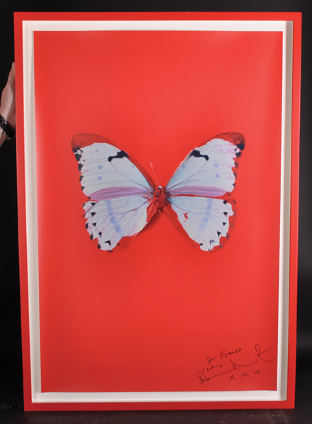 Damien Hirst (1965- ) British. "Untitled (Red Butterfly)", Print, Signed and Inscribed "for - Image 2 of 5