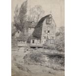 Edward Walker (1879-1955) British. "Watermill, Rosensteil's", Pencil, Inscribed and Dated 'Dec