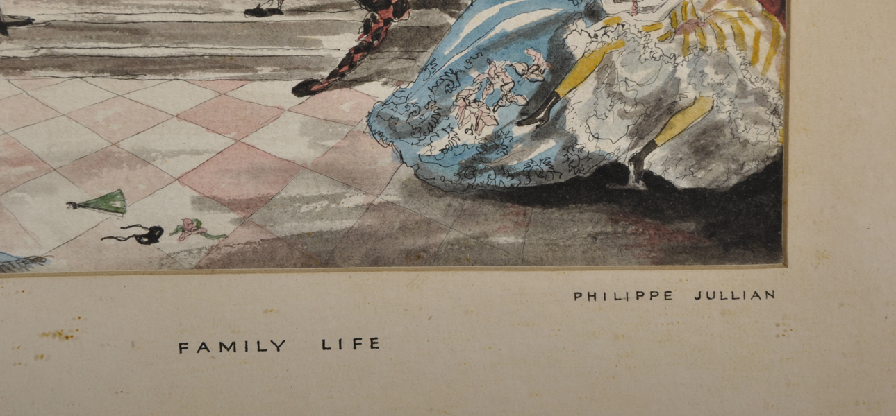 Phillippe Jullian (1919-1977) French. "Family Life", the Interior of an Elegant Bordello, - Image 3 of 4