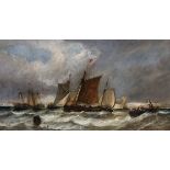 H... Walters (19th - 20th Century) British. A Shipping Scene in Choppy Waters, Oil on Canvas,