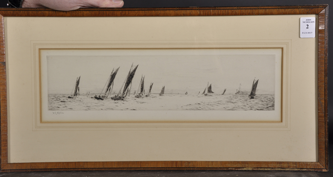 William Lionel Wyllie (1851-1931) British. "The Trawler Fleet", Etching, Signed in Pencil, Inscribed - Image 2 of 5