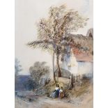 Thomas Robert Colman Dibdin (1810-1893) British. 'Resting by the Wayside', Watercolour, Signed and