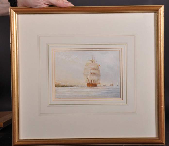 G... K... Hore (19th Century) British. 'In Full Sail", Watercolour, Signed, 5" x 7". - Image 2 of 4