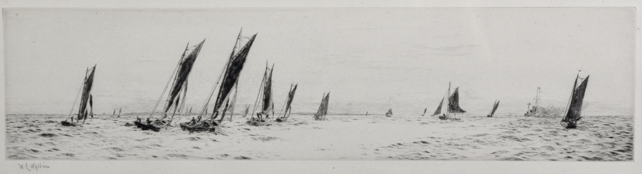 William Lionel Wyllie (1851-1931) British. "The Trawler Fleet", Etching, Signed in Pencil, Inscribed