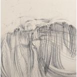 Edna Whyte (1930- ) British. "Rising Moon and Tidal Rocks 1968", Black Chalk, Signed, and Signed and