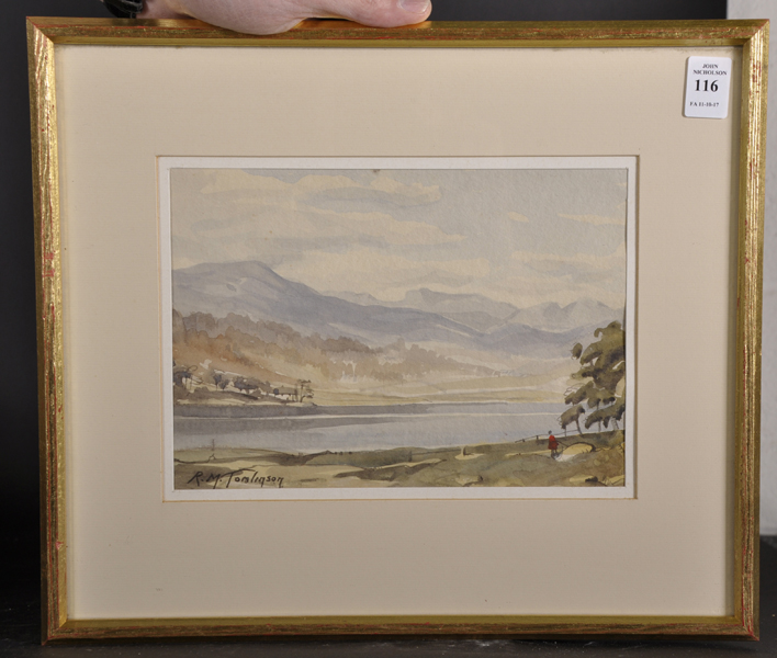 Rene Martin Tomlinson (20th Century) British. A Mountainous River Landscape, Watercolour, Signed, 7" - Image 2 of 4