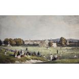 After Charles Tattershall Dodd (1815-1878) British. "The Cricket Match, Tonbridge School", Print,