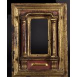 Early 19th Century Italian School. A Carved Giltwood and Red Painted Temple Frame, 5" x 2.75", and