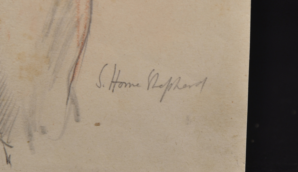 Sidney Horne Shepherd (1909-1993) British. Study of a Semi Naked Man, Crayon and Pencil, Signed, - Image 3 of 4