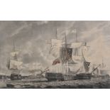 After Robert Dodd (1748-1816) British. "View 1, British Fleet, Commanded by Admiral Sir John