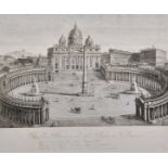 19th Century Italian School. "Basilica Romana Di St Pietro Vaticano", Engraving, Unframed, 7.5" x