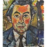 John Bratby (1926-1992) British. "Lord Vestey", a Bust Portrait, Oil on Canvas, Signed, and