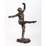 AFTER DEGAS (1834-1917) FRENCH A GOOD DANCING NUDE with right leg upright. Signed. 21ins high.