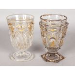 TWO BOHEMIAN BEAKERS for The Turkish Market with gilt decoration. 5ins high.