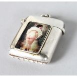 AN EROTIC SILVER VESTA CASE, showing a nude. Birmingham 1901.