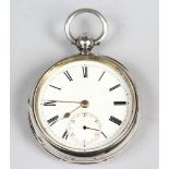 A VICTORIAN SILVER POCKET WATCH, Birmingham 1803.