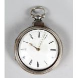 A VICTORIAN SILVER VERGE POCKET WATCH by WM. WALLACE, London 1846, in a silver case.