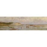Charles William Wyllie (1853-1923) British. "Gathering Bait", a Beach Scene with Figures, Oil on