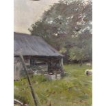 Howard Morgan (1949- ) British. Study of a Barn (Herefordshire), Oil on Panel, Signed and Dated '