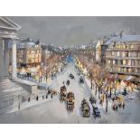 Gilbert Dunlop (20th - 21st Century) British. "Boulevard de la Madeleine, Paris 1890", Mixed