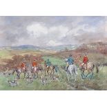 Ernest William Aldworth (1889-1977) British. A Hunting Scene, Mixed Media, Signed and Dated 1963,