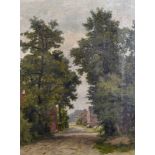 Attributed to Francois Keelhoff (1820-1893) Belgian. A Tree Lined Path, Oil on Canvas, Inscribed