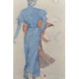 Yoshimi (20th Century) Japanese. A Costume Design, Mixed Media, Signed with Motif, 23" x 15.25".