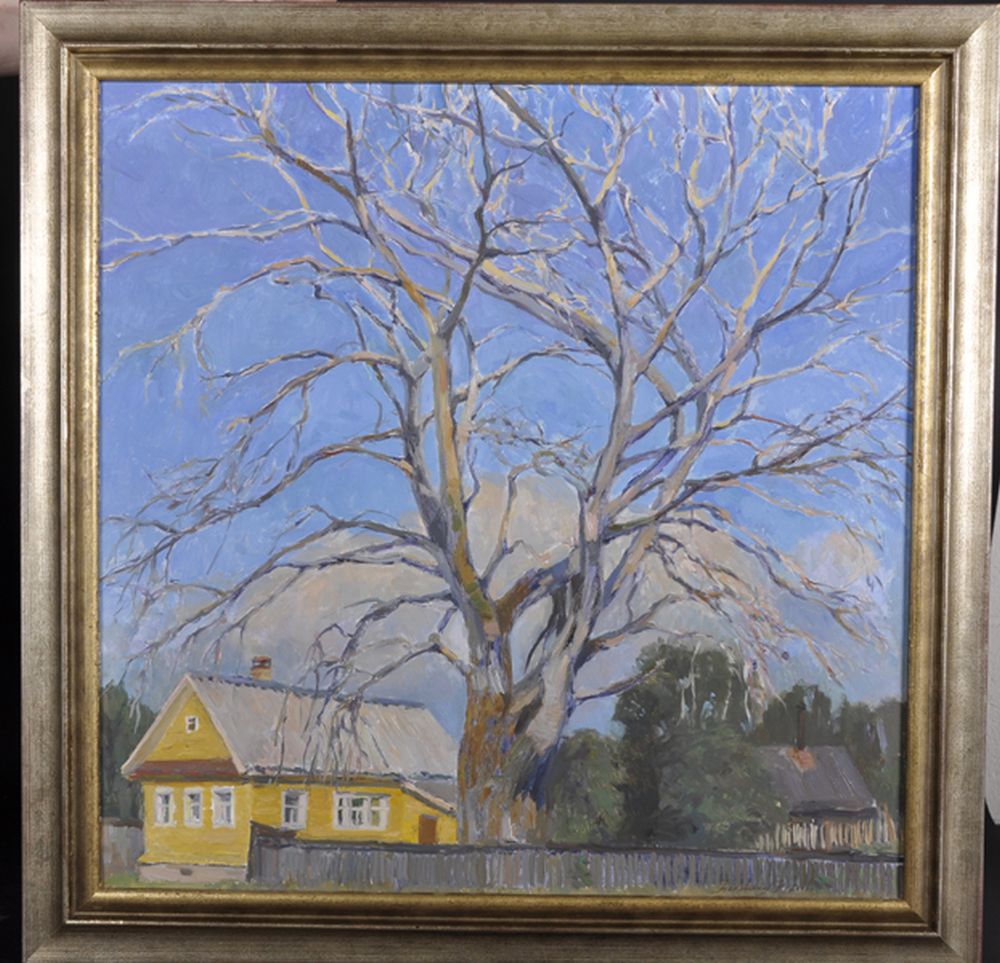 20th Century Russian School. A Landscape with a Large Tree, and a Yellow Cottage, Oil on Canvas, - Image 2 of 5