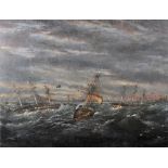 Early 19th Century South American School. "A Storm in the River Plate off Valparaiso c.1840", Oil on