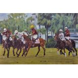 Lawrence Earl (20th - 21st Century) American. "Palm Beach Polo & Country Club / Cartier v White