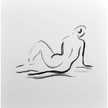 Frederique Marteau (20th - 21st Century) French. The Outline of a Naked Lady, Felt Pen, Signed in