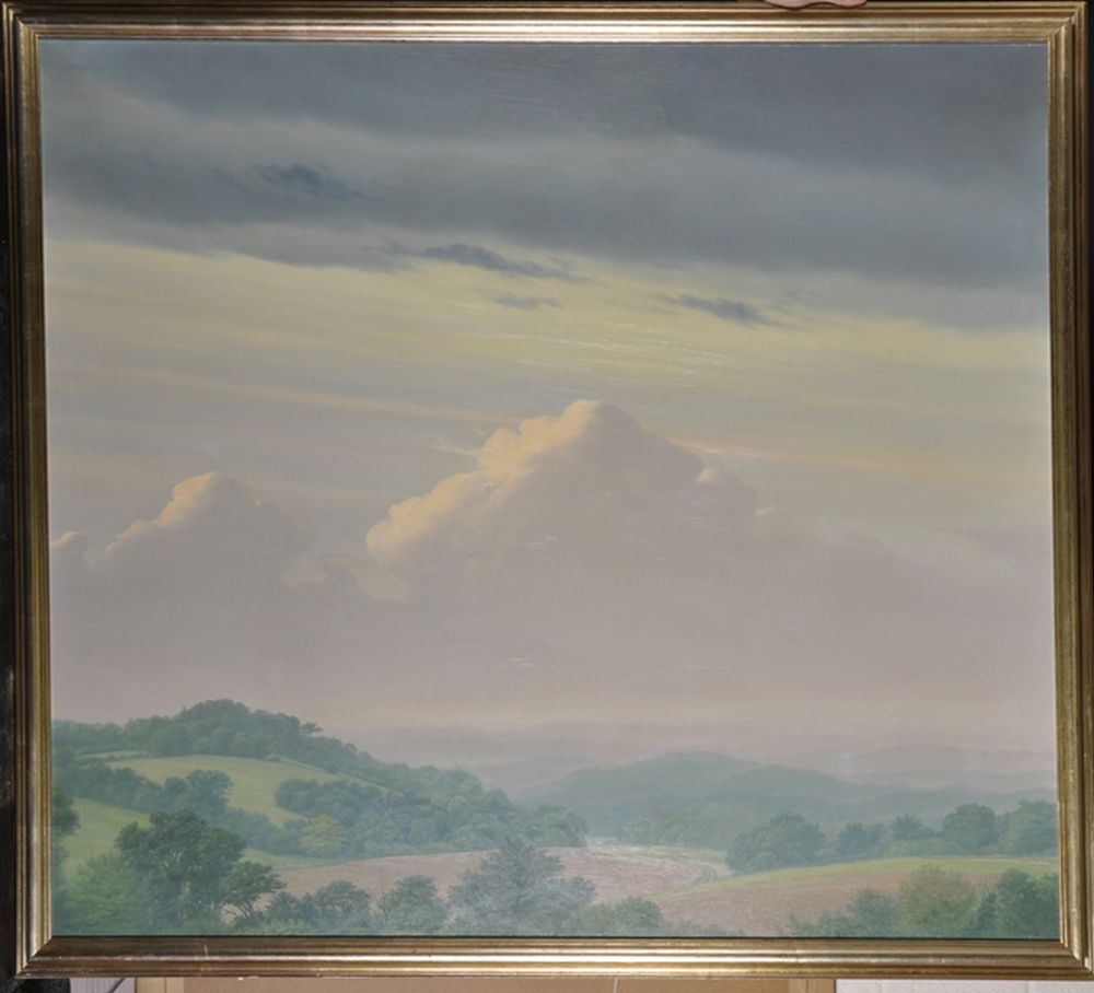 Steven Outram (1953- ) British. An Extensive Landscape, Oil on Board, Signed and Dated '80, 42" x - Image 2 of 4