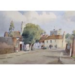 Frank Sherwin (1896-1985) British. "Churchgate, Cookham Village (Berkshire)", a Street Scene with