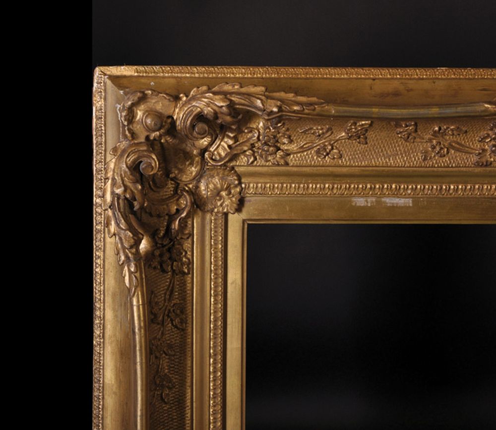 19th Century English School. A Swept and Pierced Gilt Composition Frame, 43" x 32.5".