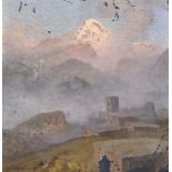 Gevork Zaharovich Bachindjaghian (1857-1925) Russian/Armenian. A Mountainous Landscape, with Distant