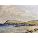 Agnes Hawkins (20th Century) British. "North Cornwall, Trevose Head from Constantine Bay", Oil on