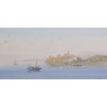 H... Colvin (19th - 20th Century) British. A Mediterranean Coastal Scene, with Boats, Watercolour,