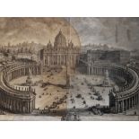 Giuseppe Vasi (1710-1782) Italian. The Vatican, Engraving, 27.5" x 38", and the companion piece, The