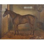 20th Century English School. A Horse in a Stable, Oil on Canvas, Signed with Initials 'CM',