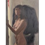 Howard Morgan (1949- ) British. A Naked Lady by a Window, Oil on Canvas, Signed and Dated 'X11.