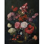 D... Waite (20th Century) British. Still Life of Flowers in a Vase, Oil on Board, Signed, 10" x