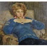 Alexandre Borisovitch Evgrafov (1958- ) Russian. "The Portrait of a Young Lady", Oil on Canvas,