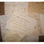 [WINE] small q. of ms. ephemera, cellar list, etc., 18th / 19th c. (Q)