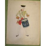 ZINKEISEN (Doris) [costume design] "Drummer Boy. Act II," pencil & watercolour, captioned and