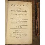 [HARRIS] (J.) Hermes or a Philosophical Enquiry..., 8vo, calf, L., 1751; & 2 other vols. (3).