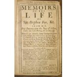 [PITTIS (William)] Memoirs of the life of Sir Stephen Fox, Kt. from his first entrance upon the