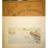 Two watercolour sketchbooks, 10 x 14 inches, topographical studies of CHANNEL ISLANDS, Scotland,
