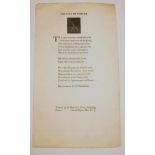ST. DOMINIC'S PRESS. "Small Rhyme Sheet No. 7. The Man of Science," woodcut at head, single sheet, 9