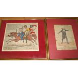 J. B., artist / engraver: "The Young Boscius and Don Juan on the Theatrical Pegasus," hand-col'd